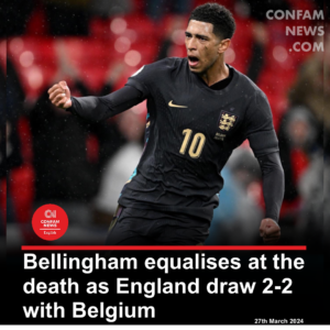 Bellingham equalises at the death as England draw 2-2 with Belgium
